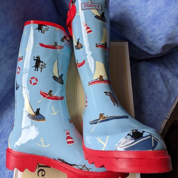 Hatley Adult Rain Boots - Sailing Dogs - Picture 6 of 8